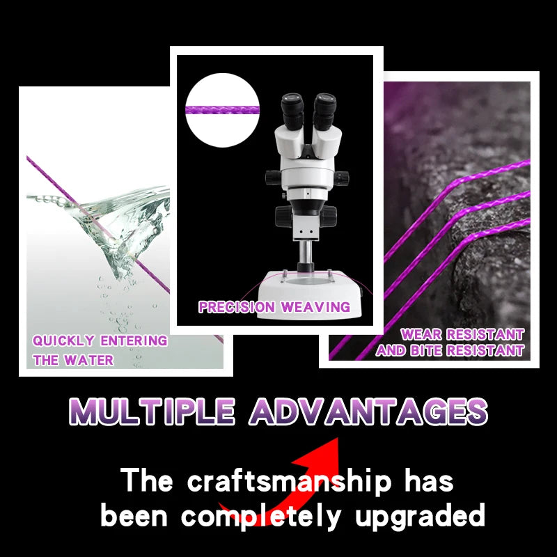 YGKPE X16 Braided Fishing Line 16 Strands Braid Purple100/150/200/300/500M PE Line Ultra Smooth