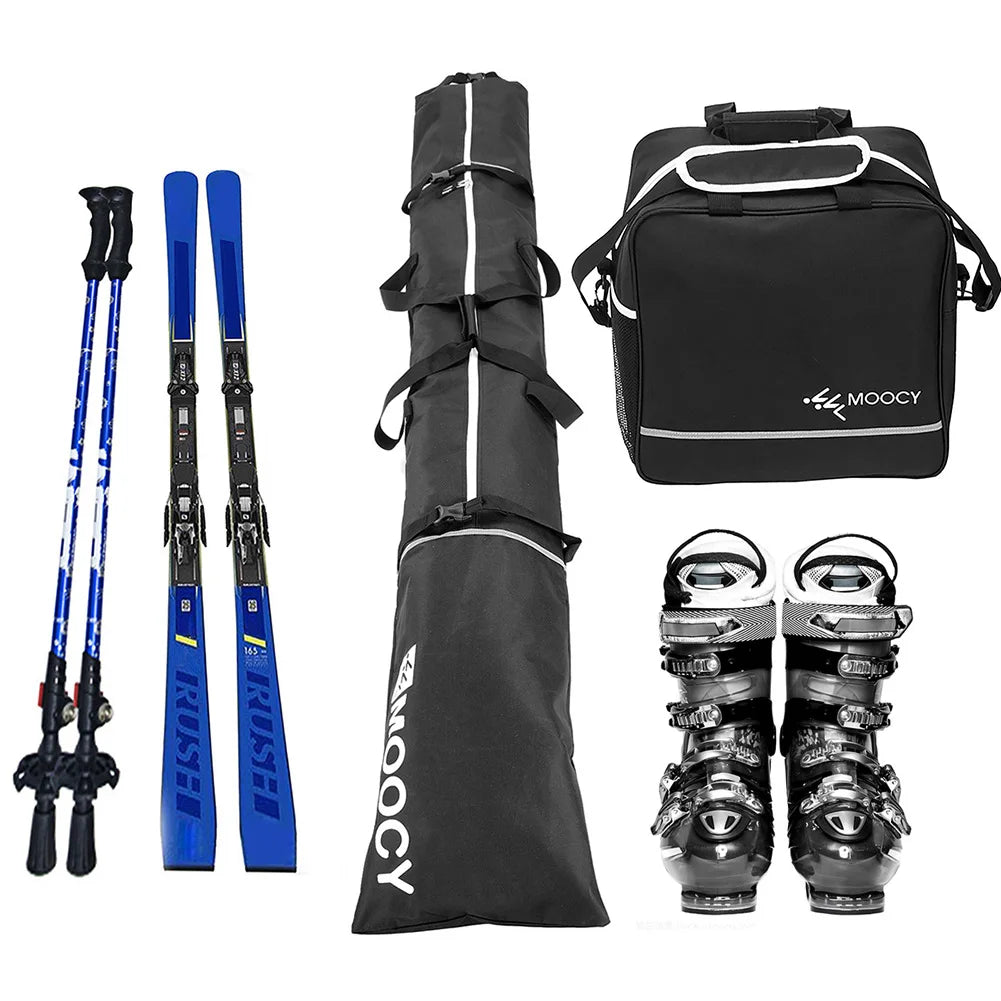 2 Pcs Ski Set Waterproof Ski Duffle Bag & Boot Tote Set  Ski Carrier Bag & Boot Pouch Ski Set with Boot Bag for Men Women