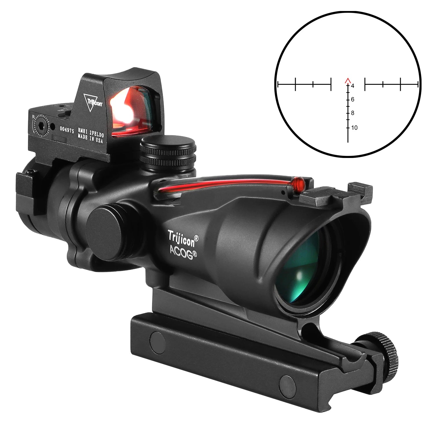 Adjustable 4x32 Red Dot 1x Dot Tactical Scope 20mm Rail Scope