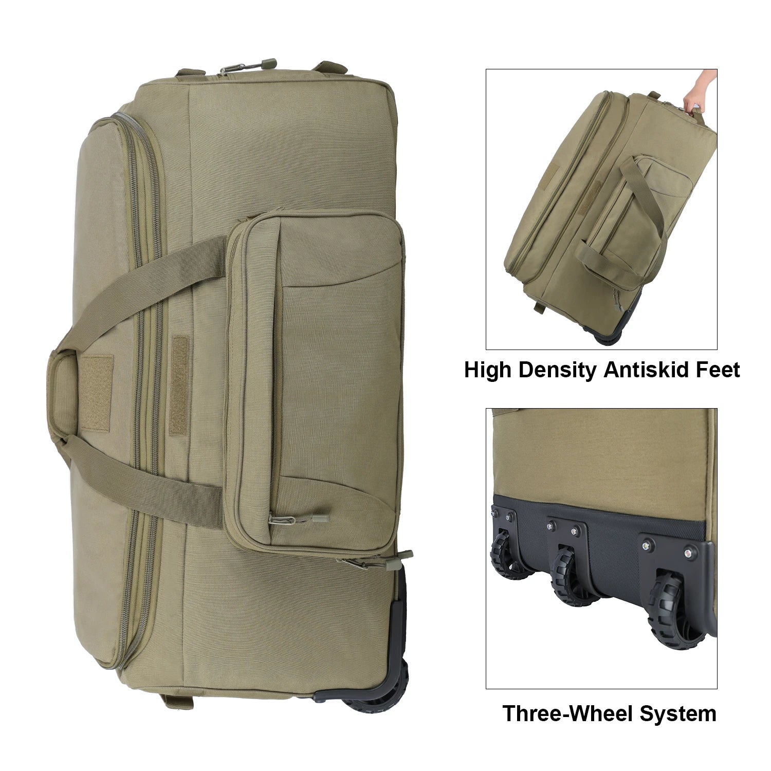 LQARMY 124L Outdoor Camping Travel Bag Large Trolley Case Waterproof Nylon Practical Travel