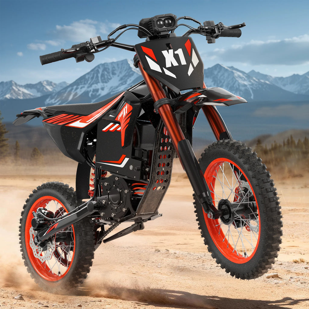 QRONGE X1 Spark Electric Dirt Bike 4500W Peak&Up to 60 Miles 50MPH 60V 28.8Ah Battery