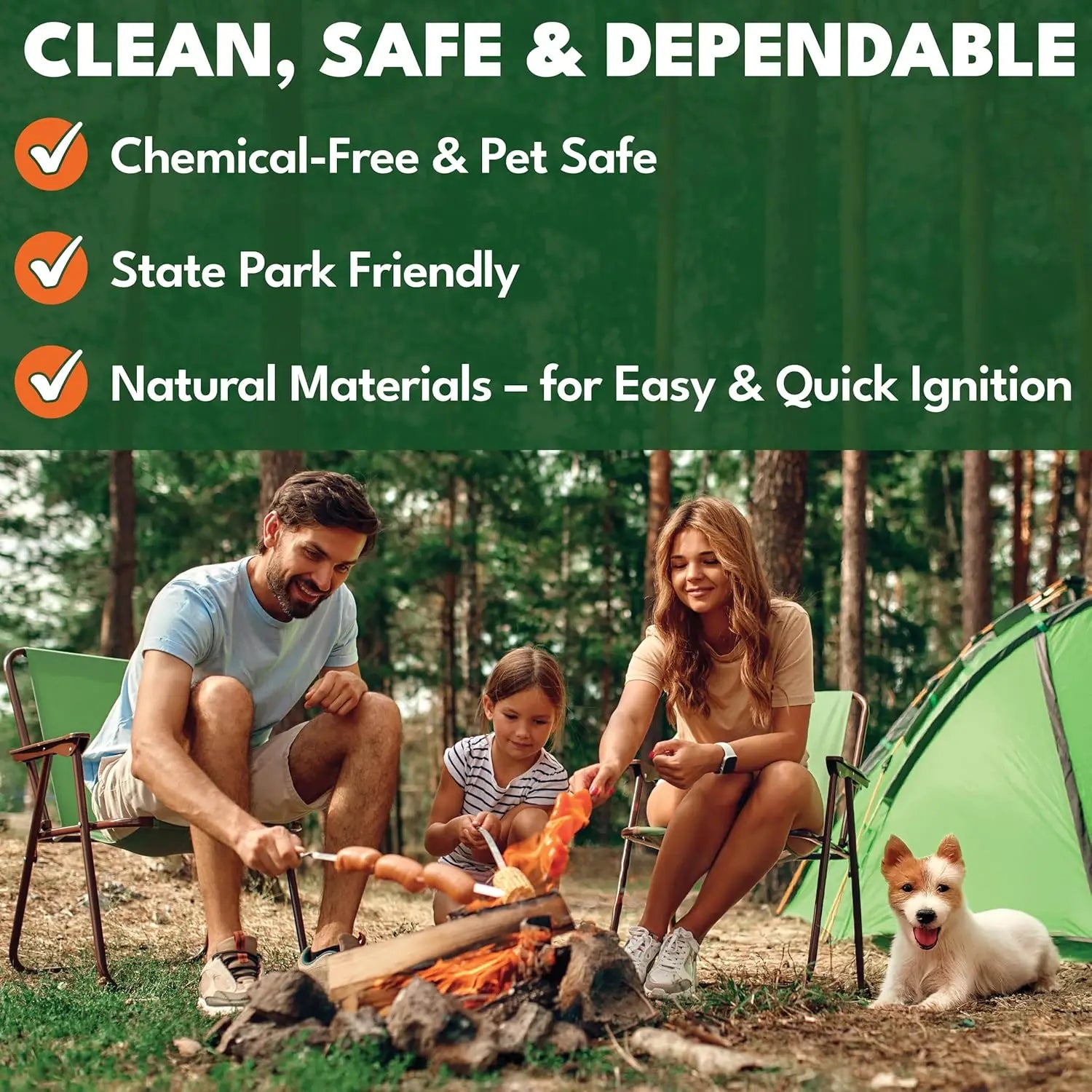 Fire Starter Pods in Plastic Bucket 15-20 Min Burn, 50 Large Pods, USA Made