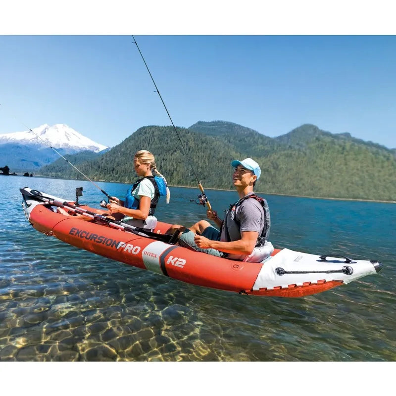 Intex 68309EP Excursion Pro K2 Inflatable Kayak 86" Kayak Paddles & High-Output Pump,SuperTough PVC,2-Person