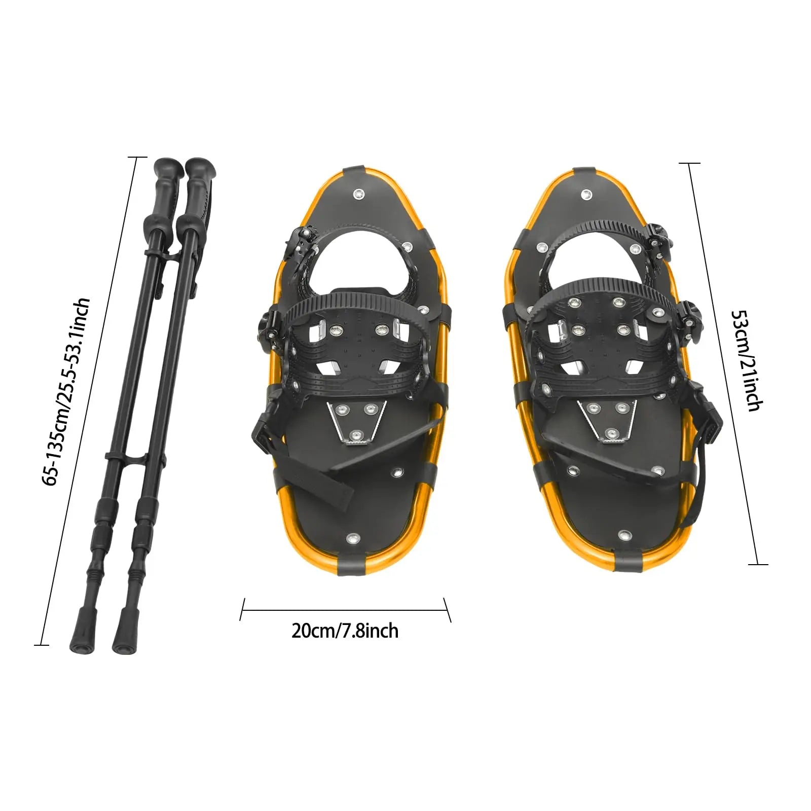 Snowshoes with Adjustable Trekking Poles Bundle