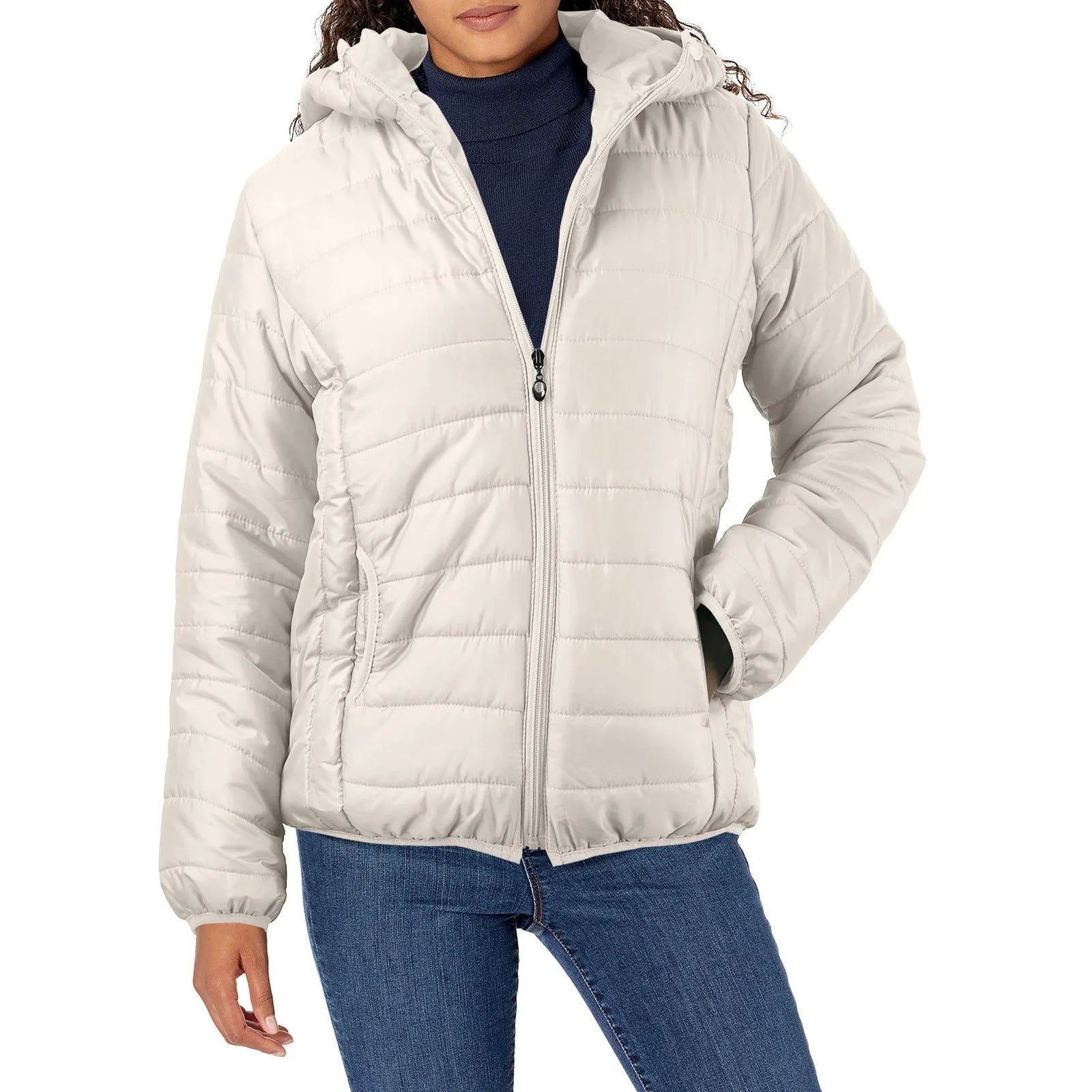 Winter Puffer Parkas Cotton Quilted Jacket Casual Outerwear Female Solid Color Zip Up Down Coat