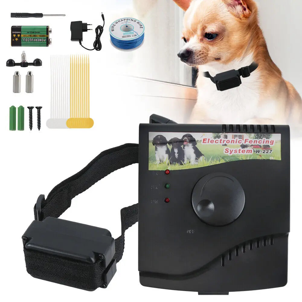 Electric Dog Fence System Pet Containment Shock Collar Yard Garden Waterproof