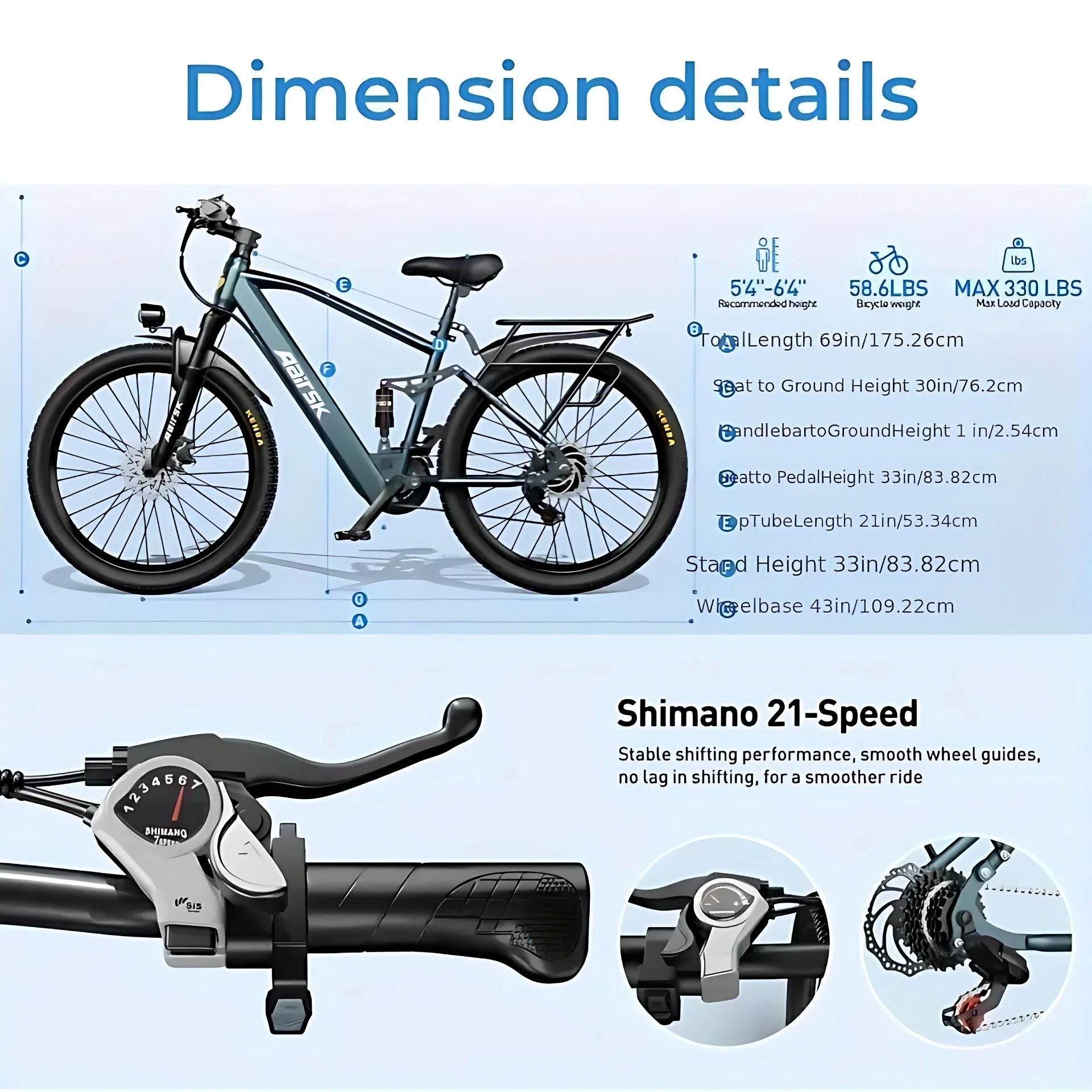 Mountain Ebike,25MPH Up to 40Miles
