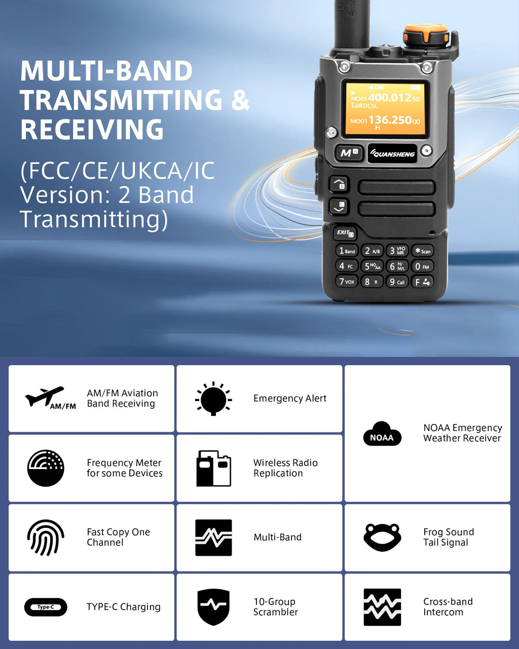 Walkie Talkie Ham Radio Dual Band