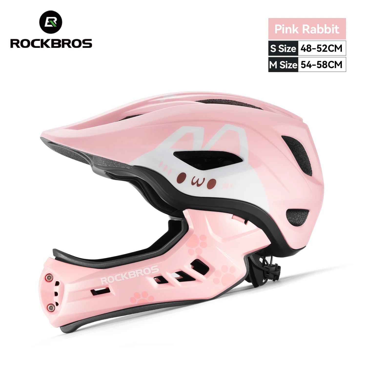 ROCKBROS Child Cycling Helmet Impact Resistant Cross Helmet Detachable Full Face Helmet Safety Protection Bicycle Scooter Helmet