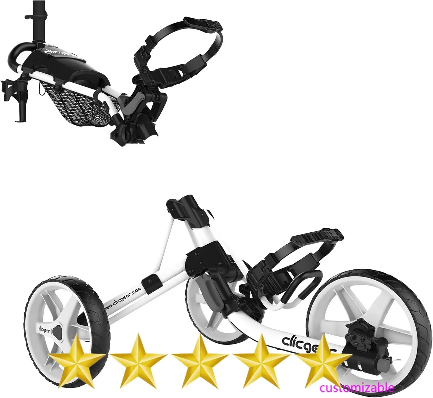 2025&4.0 Golf Push Cart, 3-Wheel Foldable Walking Golf Cart