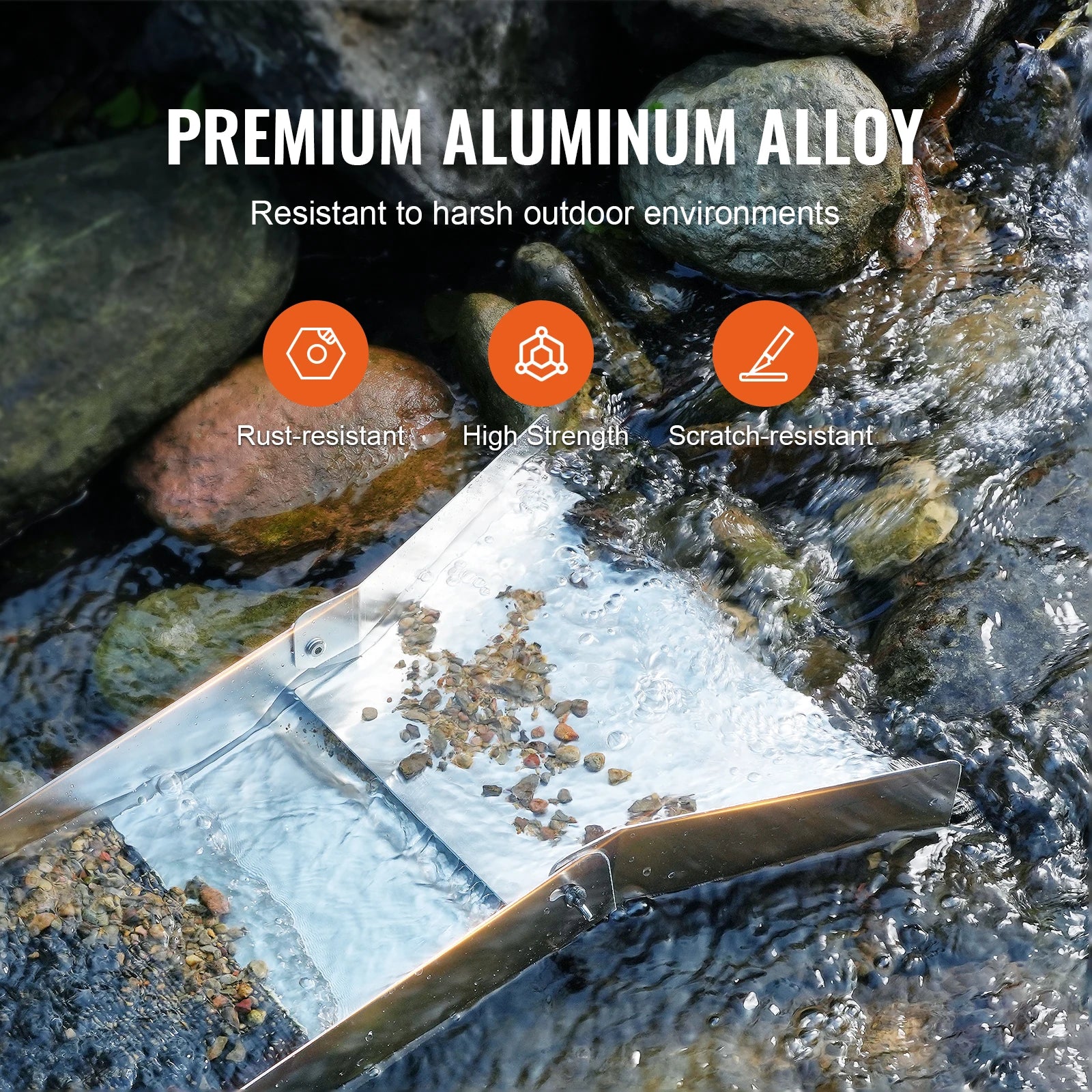 SucceBuy 50" 12" Complete Sluice Box Gold Panning Kit Aluminum Alloy Gold Mining Equipment