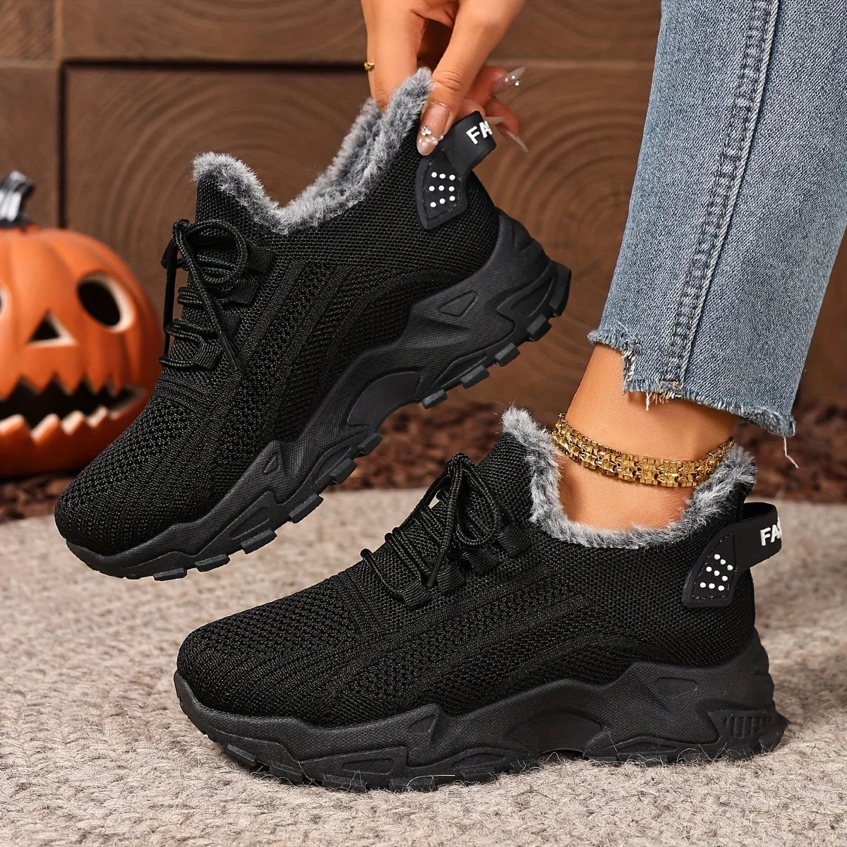 Women's Winter Lightweight Warm Sneakers Waterproof Non-Slip Outdoor Walking for Cold Weather