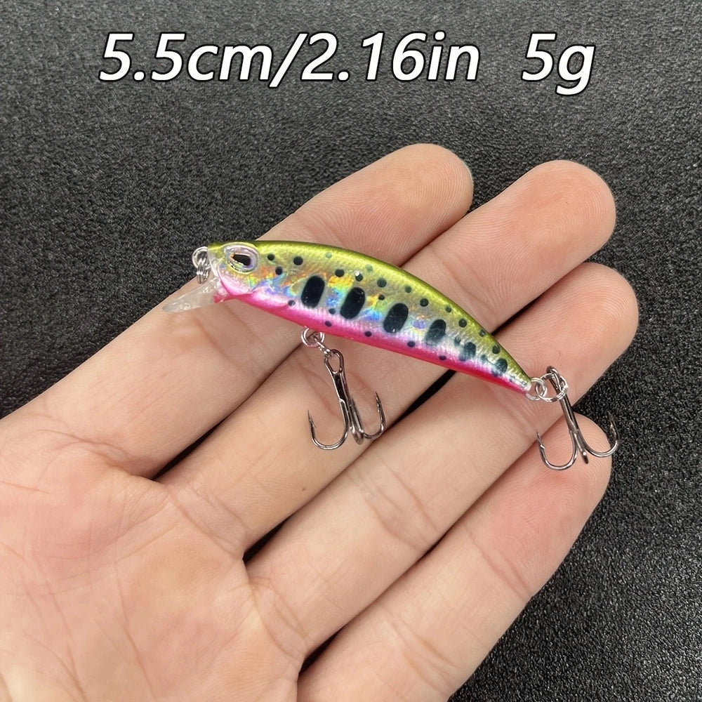 5Pcs/Box Fishing Lure Micro Minnow Wobbler Sinking Artificial Hard Bait