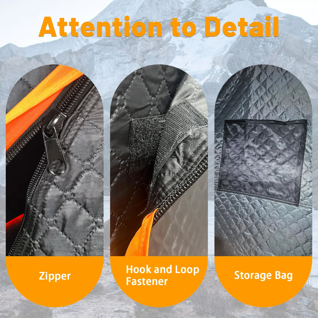 PAKICETUS Portable Outdoor Ice Fishing Shelter Windproof Windows & With Ventilation