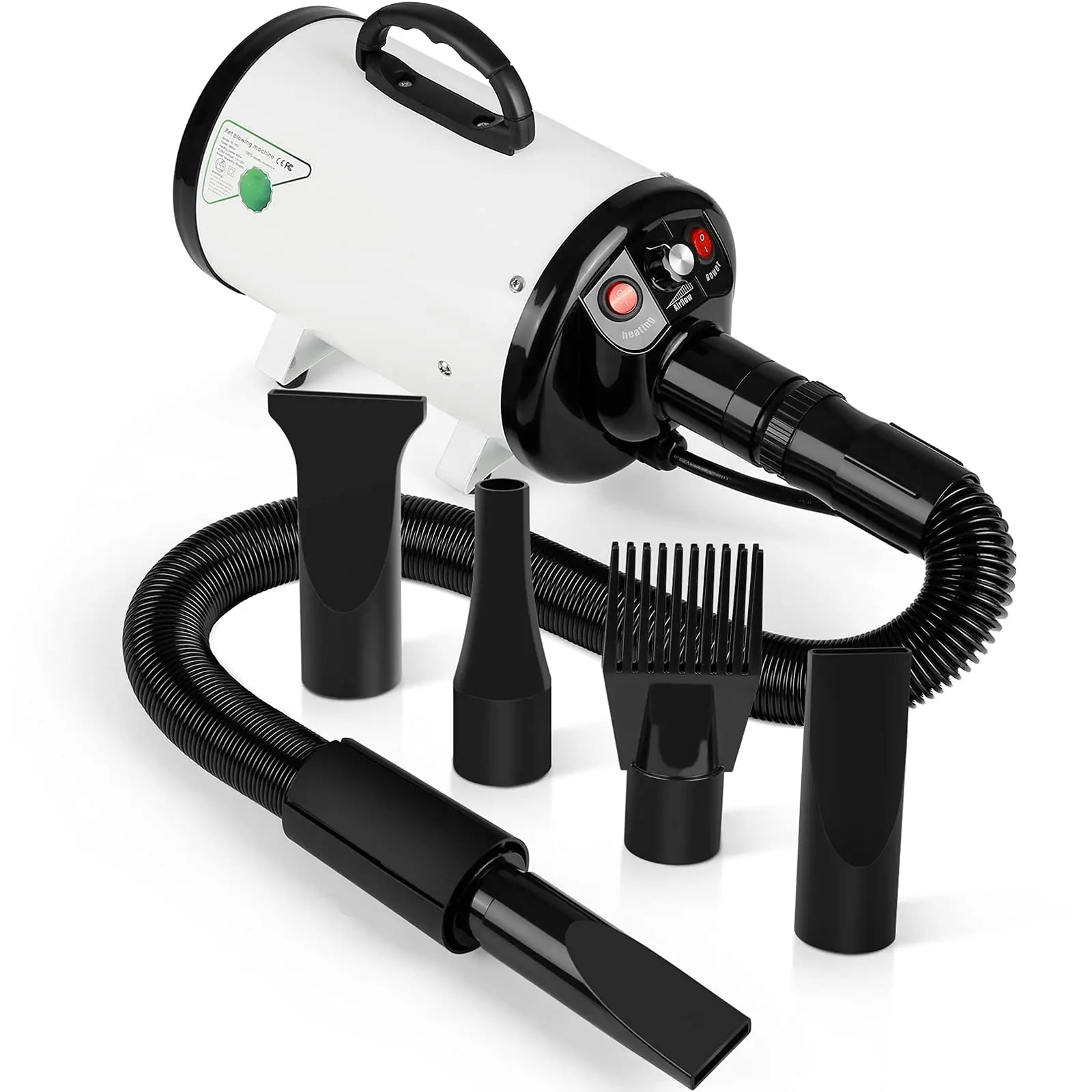 Dog Hair Dryer, 3.8HP 2800W Pet Grooming Blower for Large Dogs Hair Force Blaster with Heat