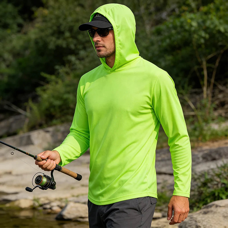 5pcs Men's T-shirt Sports Long Sleeved Shirts Hooded Solid Color Breathable Casual Shirt Suitable
