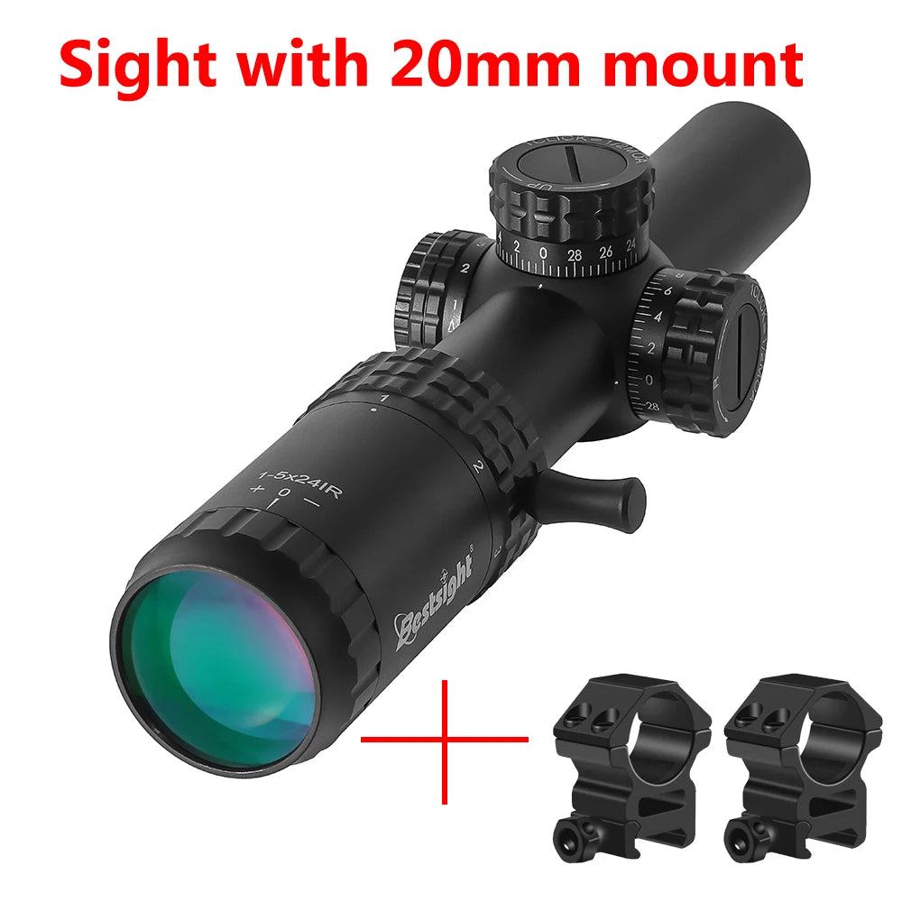 1-5X24 Tactical Optical Rifle Scopes Compact Scope Ar15 Sight