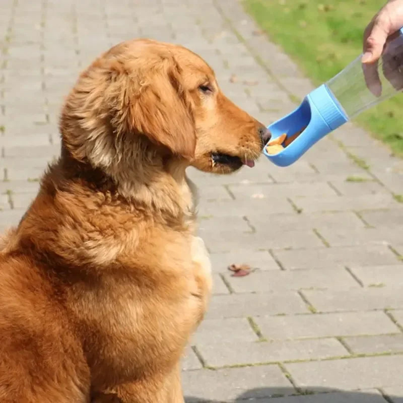 320ML Portable Dog Water Bottle With Food Container Travel 2 in 1 Pet Water Dispenser