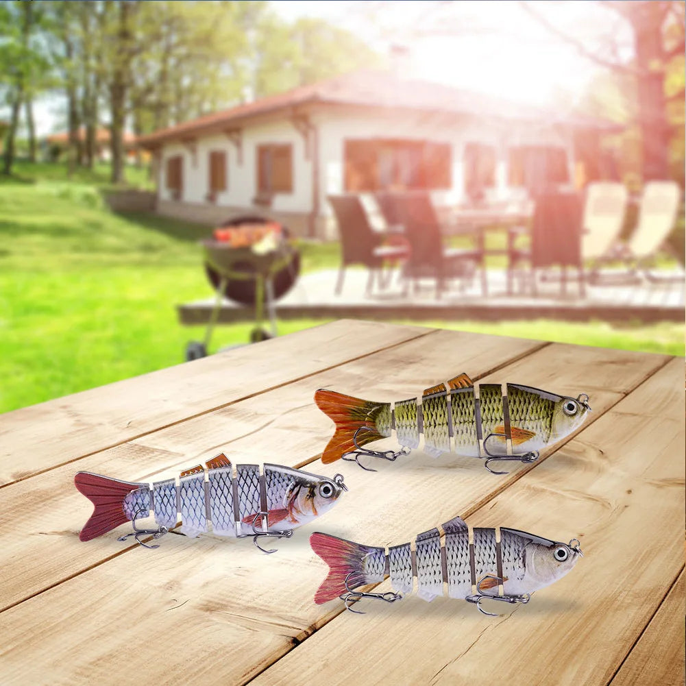 10cm/16.5g Robotic Fishing Lure with Treble Hooks Lifelike Slow Sinking Fish Bait Bionic Swimming Bait for Freshwater Saltwater