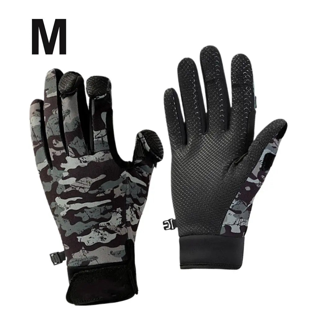 Ice Fishing Fingerless Gloves Touchscreen Non-Slip Fishing Equipment