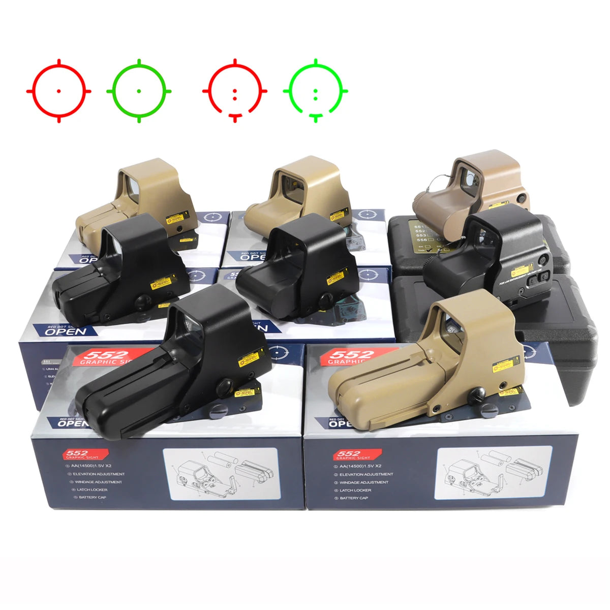 Dot Holographic Sight Scope Hunting Reflex Sight Riflescope 20mm Mount Airsoft Gun