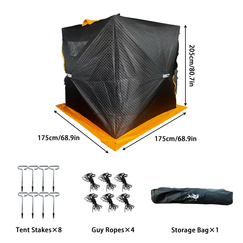 PAKICETUS Portable Outdoor Ice Fishing Shelter Windproof Windows & With Ventilation