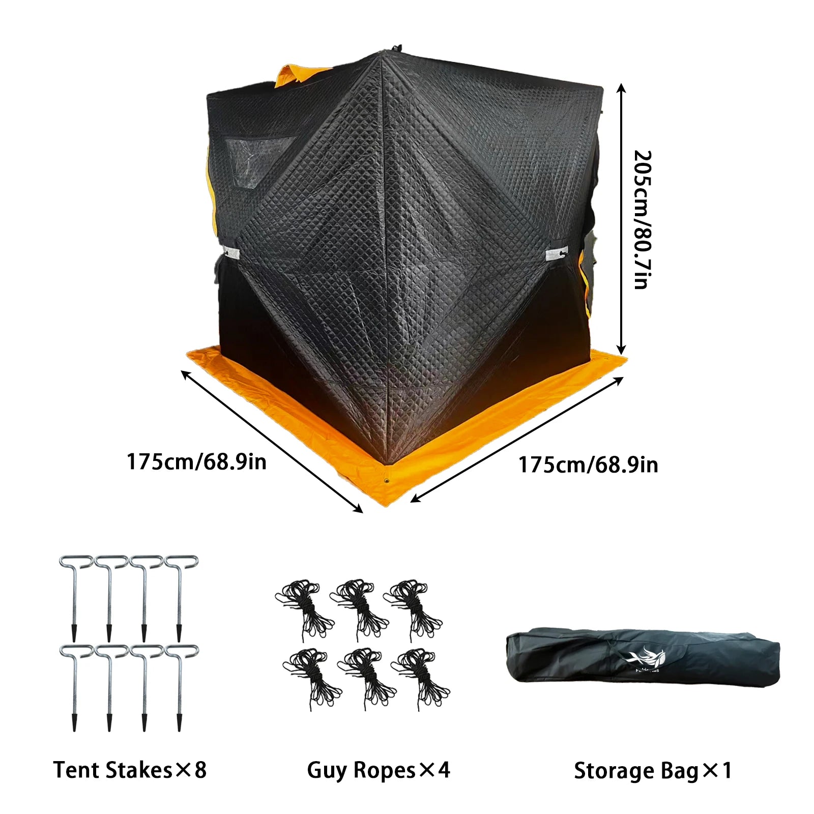 PAKICETUS Portable Outdoor Ice Fishing Shelter Windproof Windows & With Ventilation