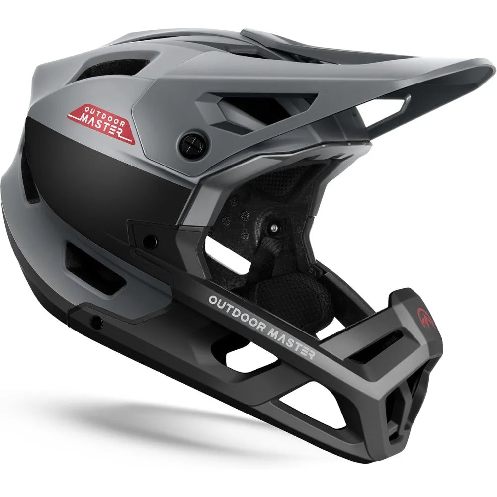 Full face mountain bike helmet - two removable chin pads, ventilated light racing downhill