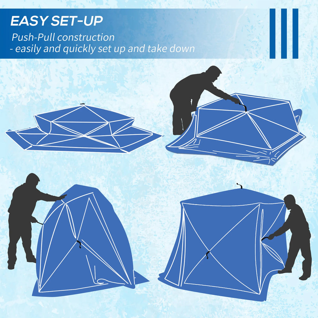 PAKICETUS Portable Outdoor Ice Fishing Shelter Windproof Windows & With Ventilation