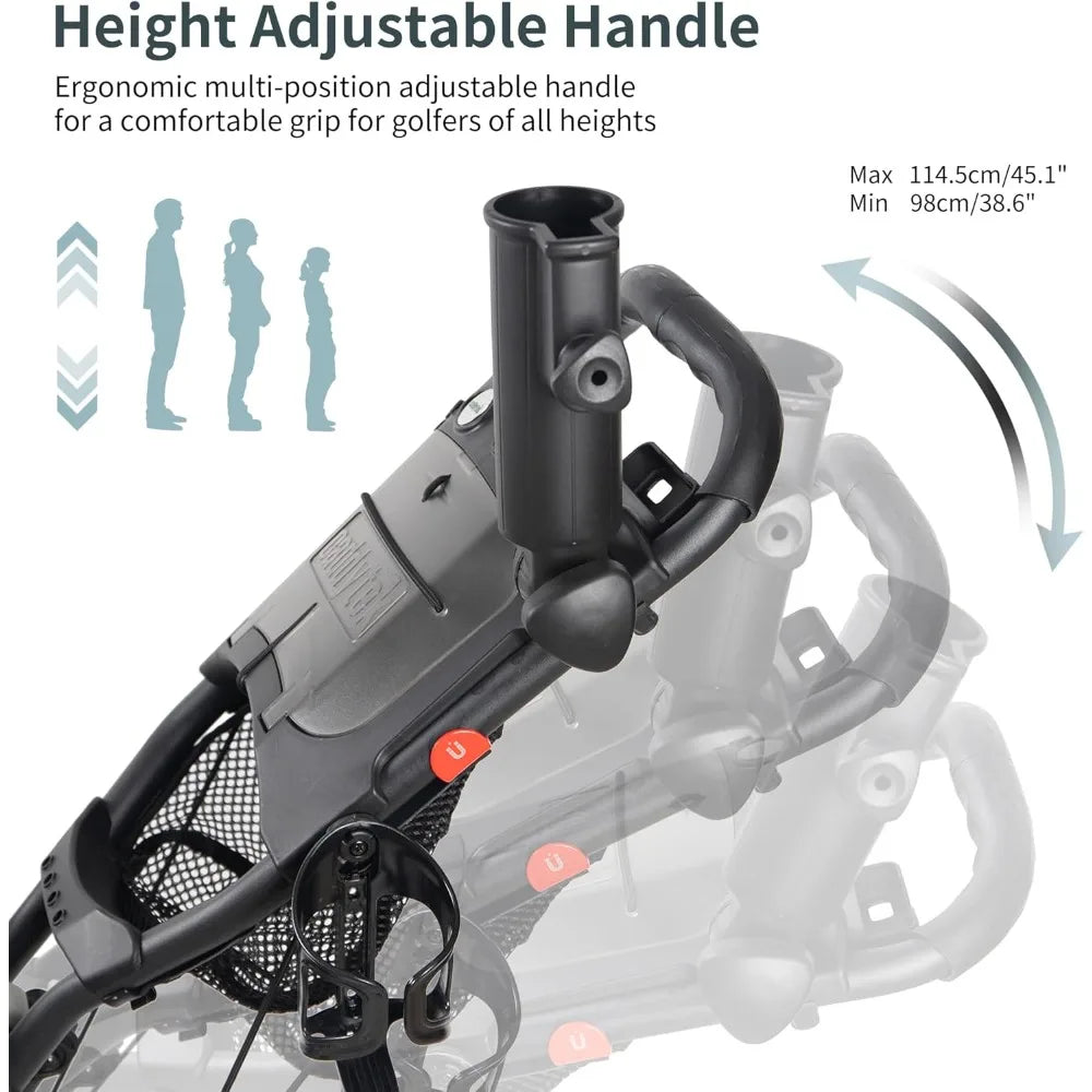 NEW - 4 Wheel Golf Push Cart - Caddycruiser One Version 8 1-Click Folding Trolley - Lightweight