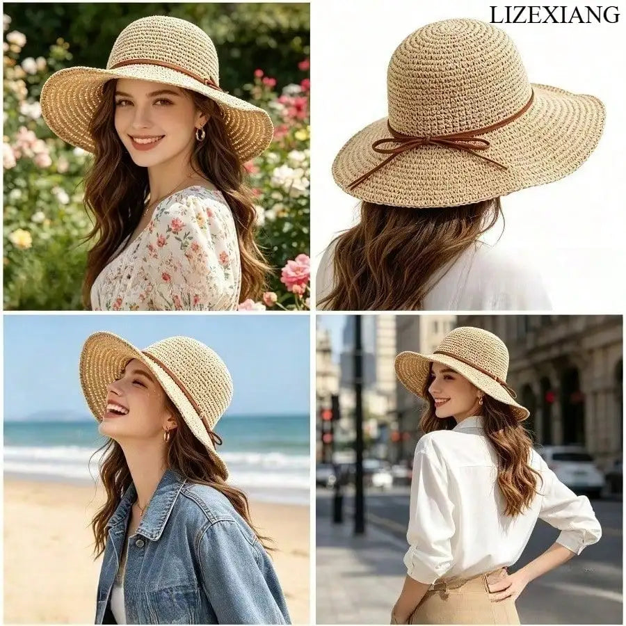 Women's Woven Straw Hat For Summer, Bohemian Elegant Sun Hat, Outdoor UV Protection Hat For Ladies