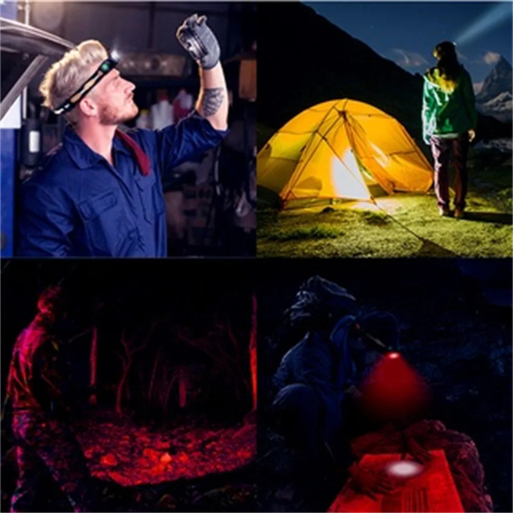 LED 90 High CRI Rechargeable Headlam Lightweight Head Flashlight with Bright White Light  660nm Deep Red Torch