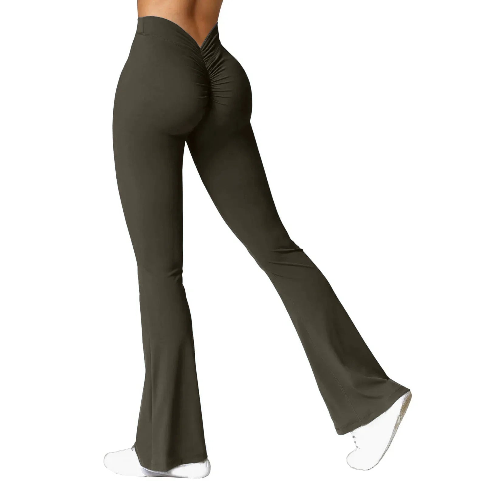 Fashion flared pants women's V back waist sports pants high waist buttocks beautiful buttocks fitness pants
