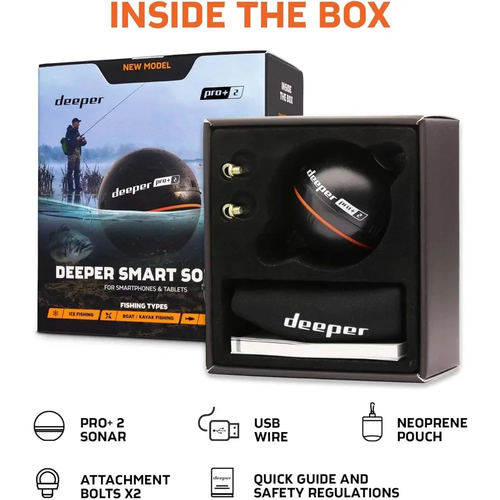 PRO+ 2 Sonar - Portable Fish Finder and Depth Finder with GPS Enabled