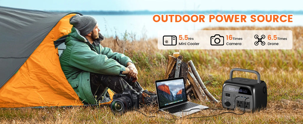 CTOLITY 500W+500W Portable Power Station 345.6Wh Solar Generator LiFePo4 Battery 220V AC Emergency Batteries