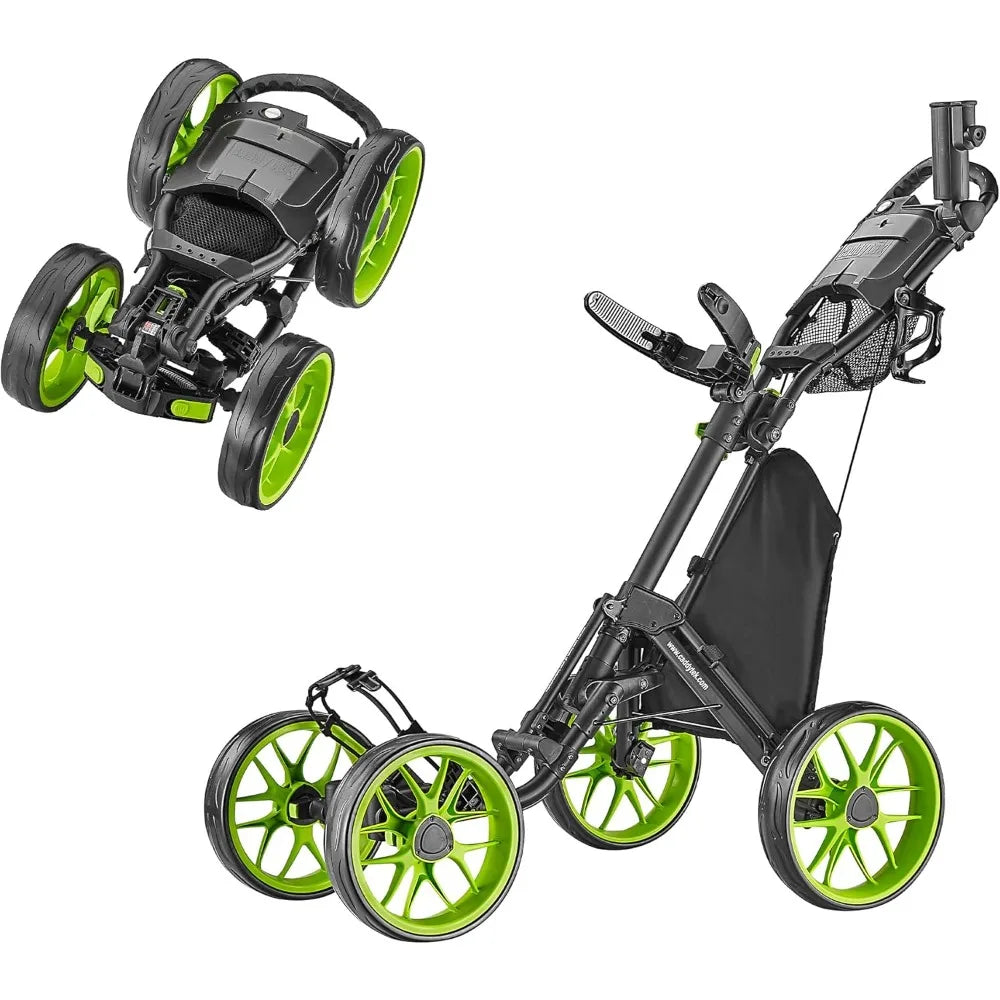 NEW - 4 Wheel Golf Push Cart - Caddycruiser One Version 8 1-Click Folding Trolley - Lightweight