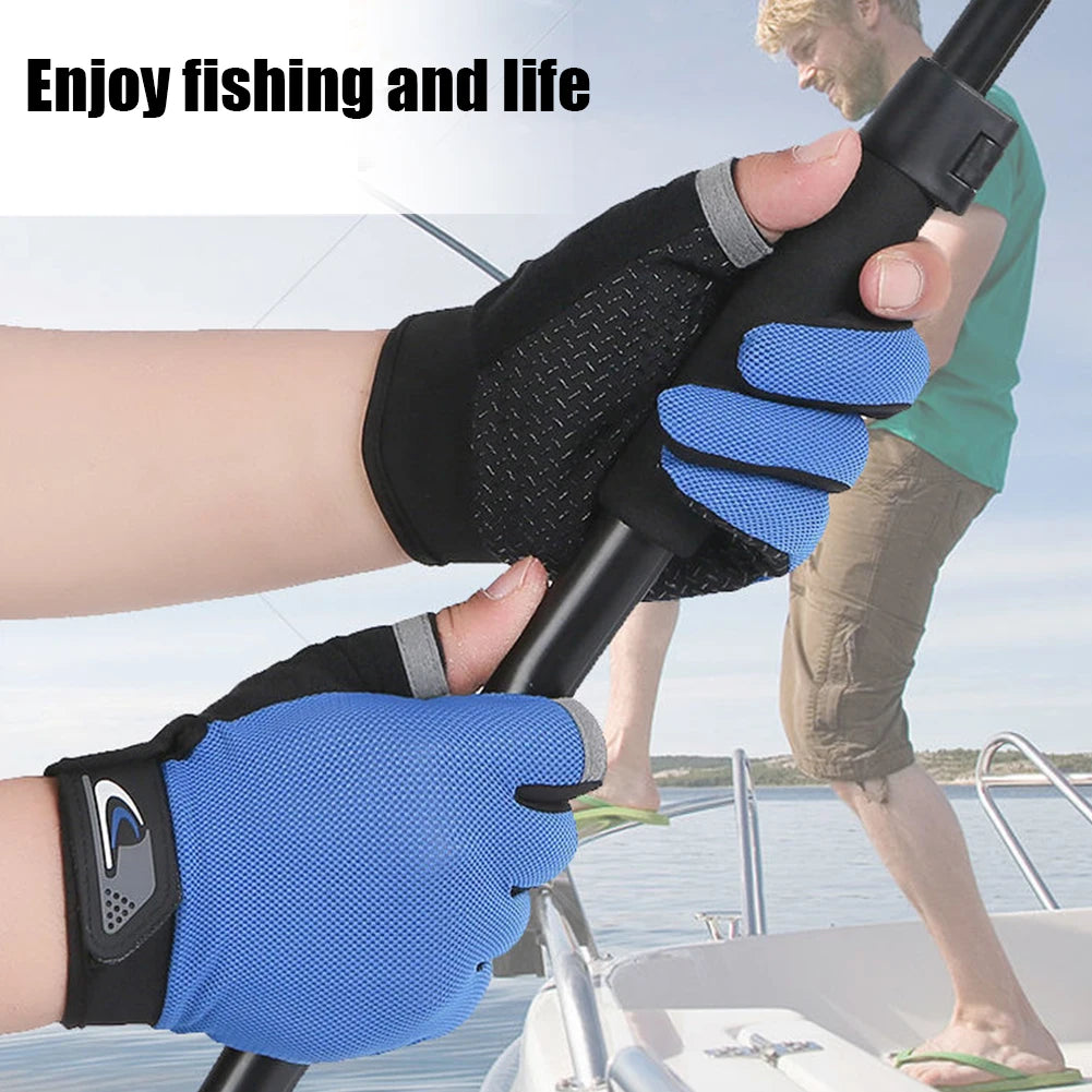 Winter Fishing Gloves 2 Cut Fingers Men Women Breathable Anti-slip Antiskid Fishing
