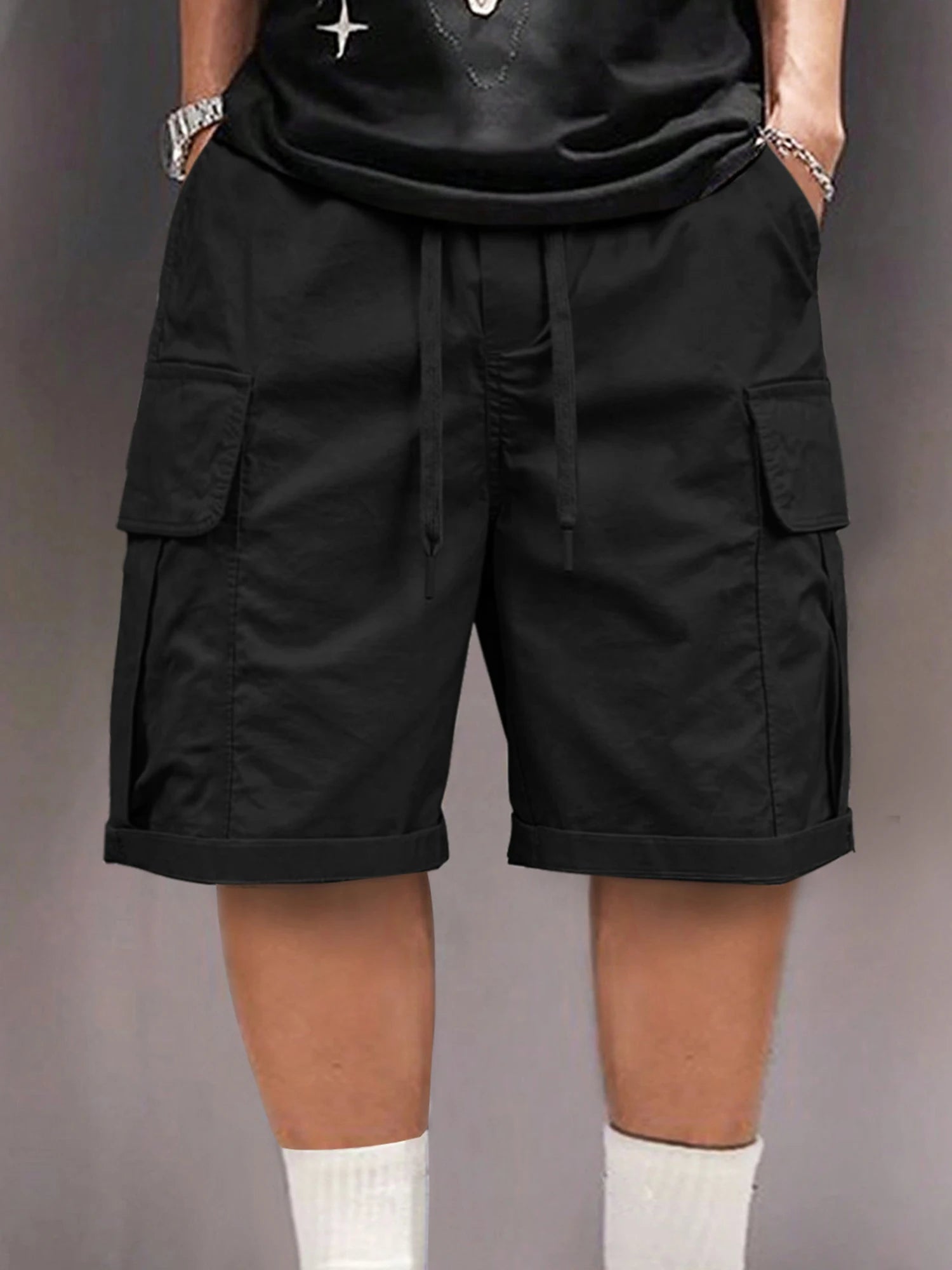 Men s Lightweight Quick Dry Cargo Shorts with Elastic Waistband and Multiple Pockets