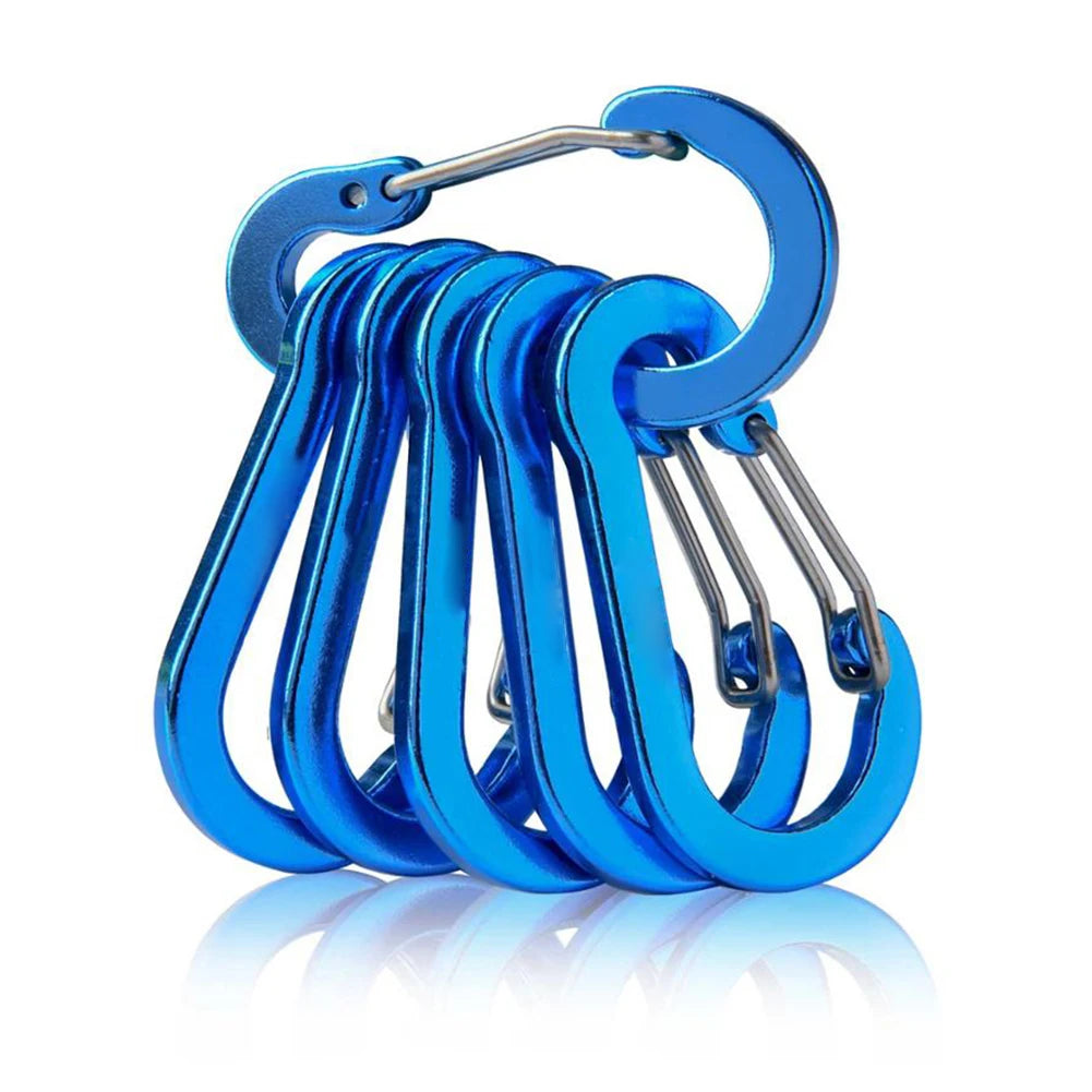 6Pcs Mini Carabiner Buckle Hook D Shape Carabiner Spring Snap Clip Multifunctional