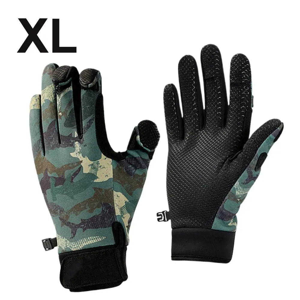 Ice Fishing Fingerless Gloves Touchscreen Non-Slip Fishing Equipment