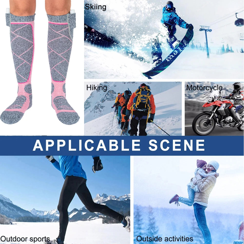 Electric Winter Warm Socks 3.7v Battery Foot Warmer Elastic Comfortable 3 Modes Adjustable