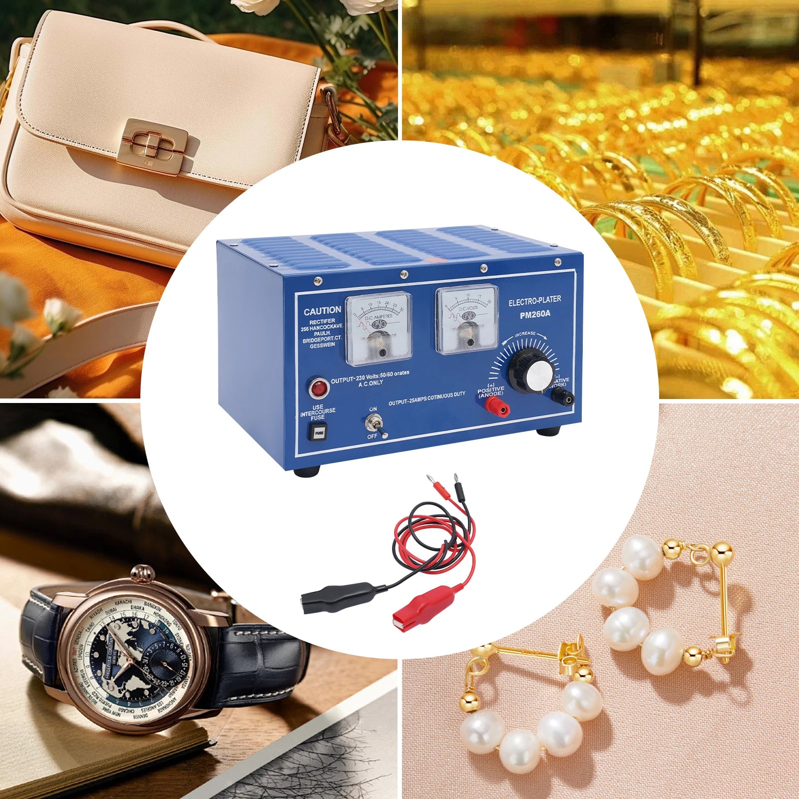 110V 30A Gold Plating Machine for Jewelry - Home Use Electroplating Device with Adjustable Current