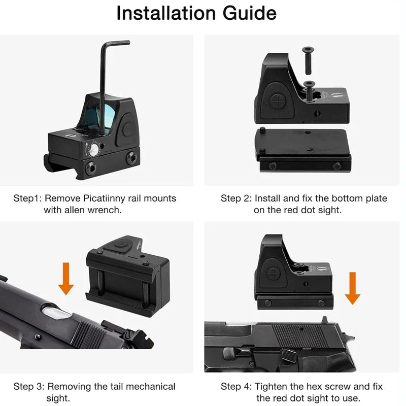 Mini MR Red Dot Sight Collimator, fit 20mm Rail for Airsoft / Hunting Rifle