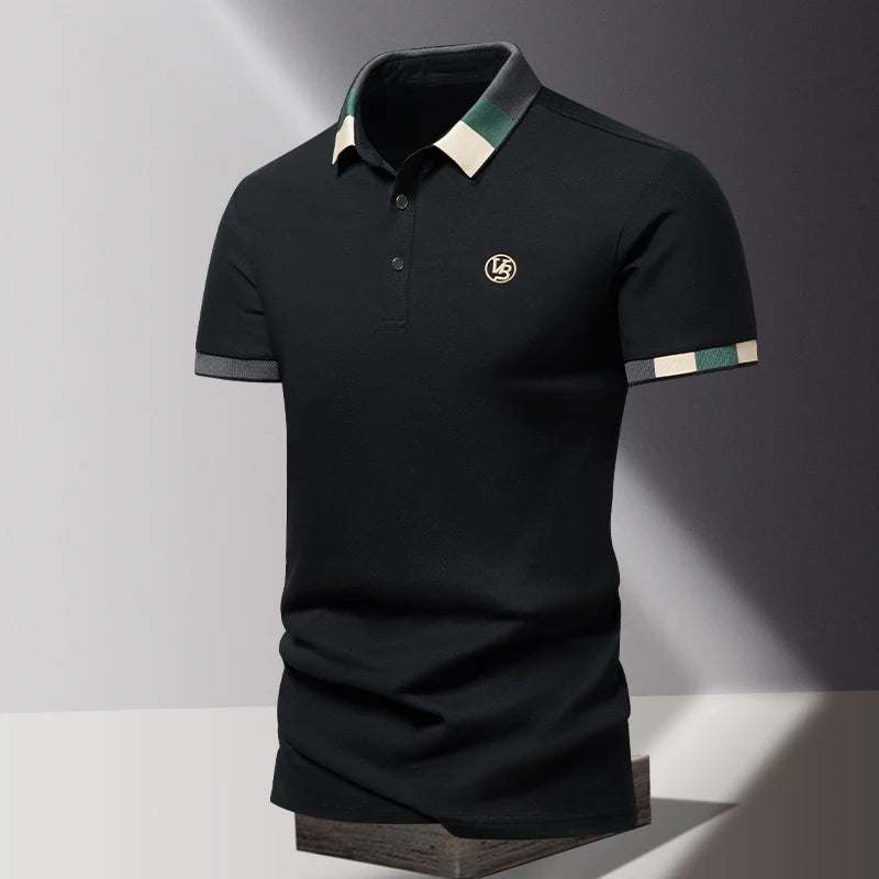 POLO shirt men's summer fashion ice silk quick drying short sleeved T-shirt solid color