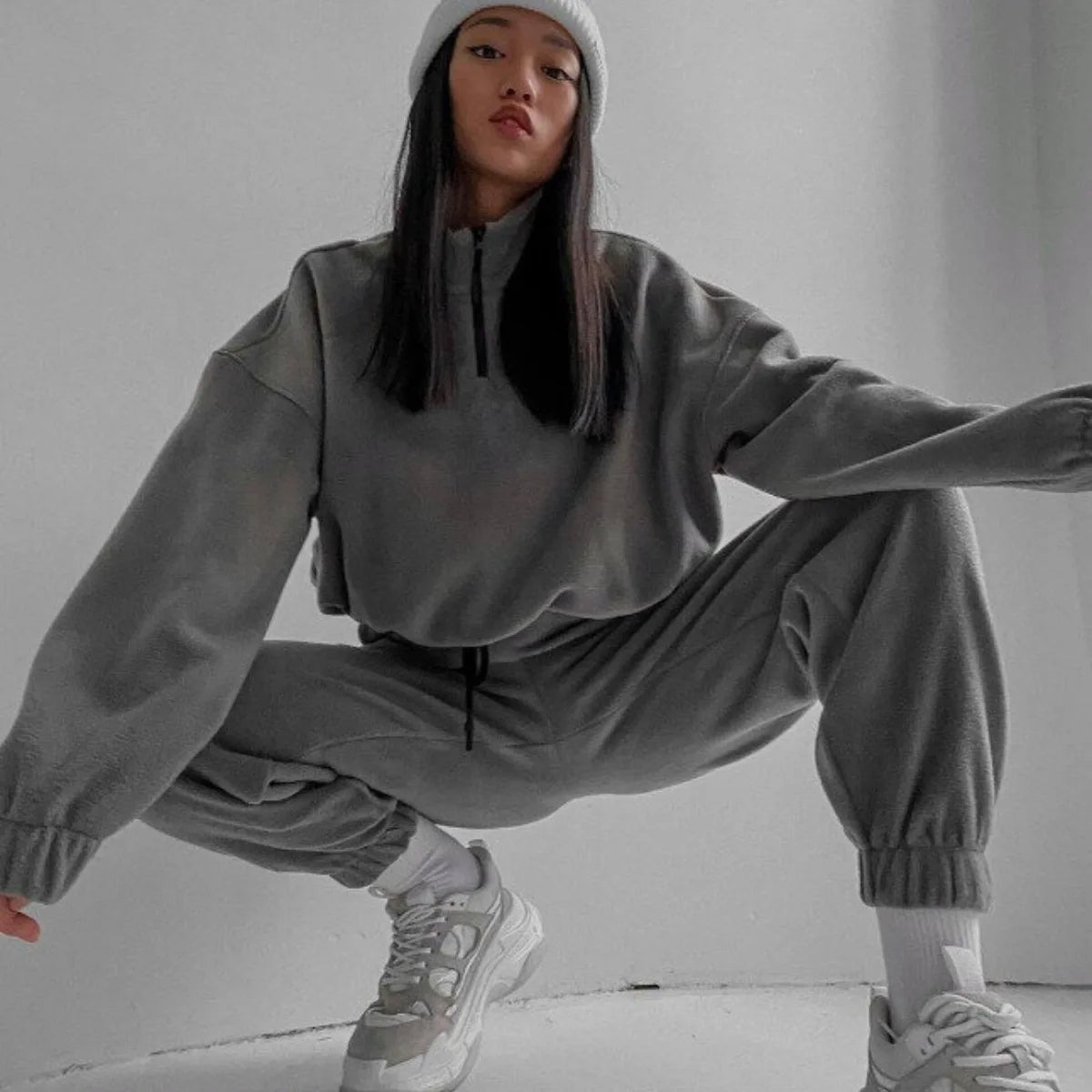 2Pcs/Set Women Sportswear Suit Casual Trousers Hooded Sweatshirt And Pant Tracksuit Sport Suit Pullover Sweatshirt