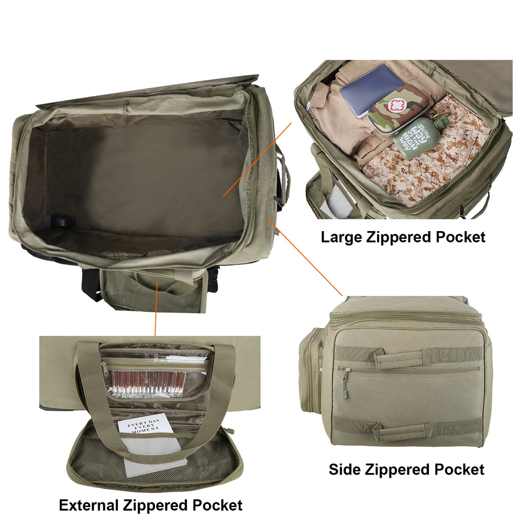 LQARMY 124L Outdoor Camping Travel Bag Large Trolley Case Waterproof Nylon Practical Travel