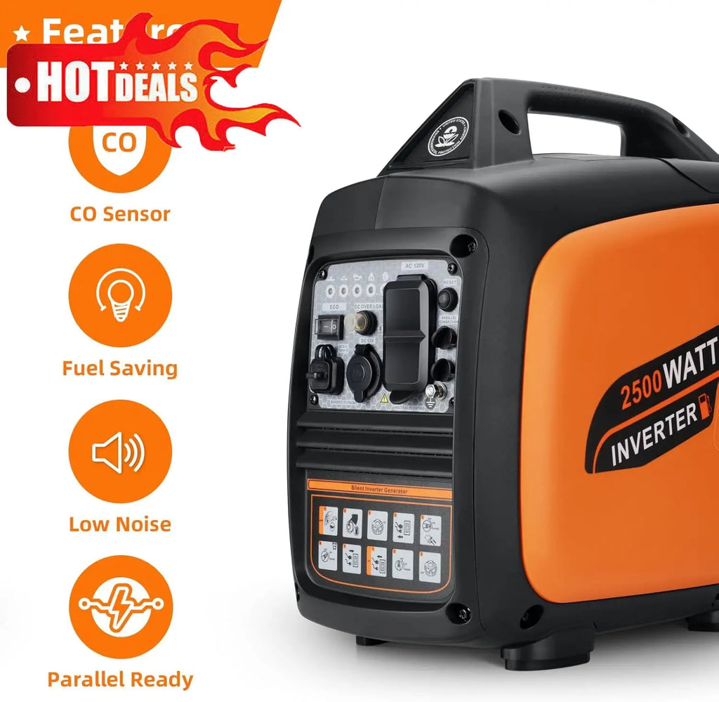 Portable Inverter Gas Powered , Quiet, Emergency Generator
