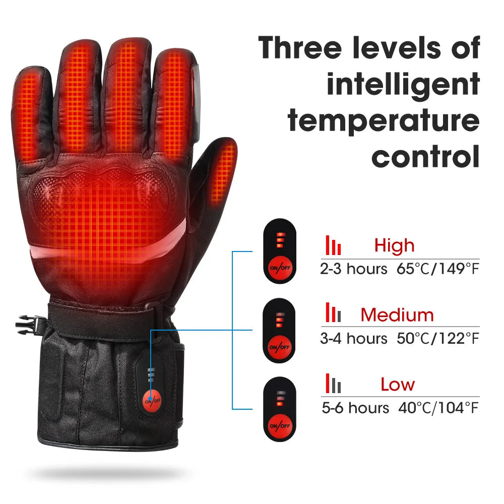 Savior 100% Waterproof Motorcycle Gloves Heated Guantes Motorbike Riding Heating Gloves Touch Screen Gloves Motorcycle Batteries