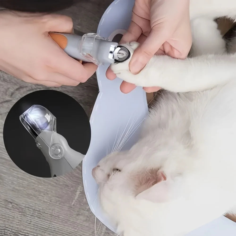 Professional Pet Metal Nail Clipper Scissors with LED Light Cat Dog Nail Clipper Tool