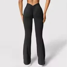 Fashion flared pants women's V back waist sports pants high waist buttocks beautiful buttocks fitness pants